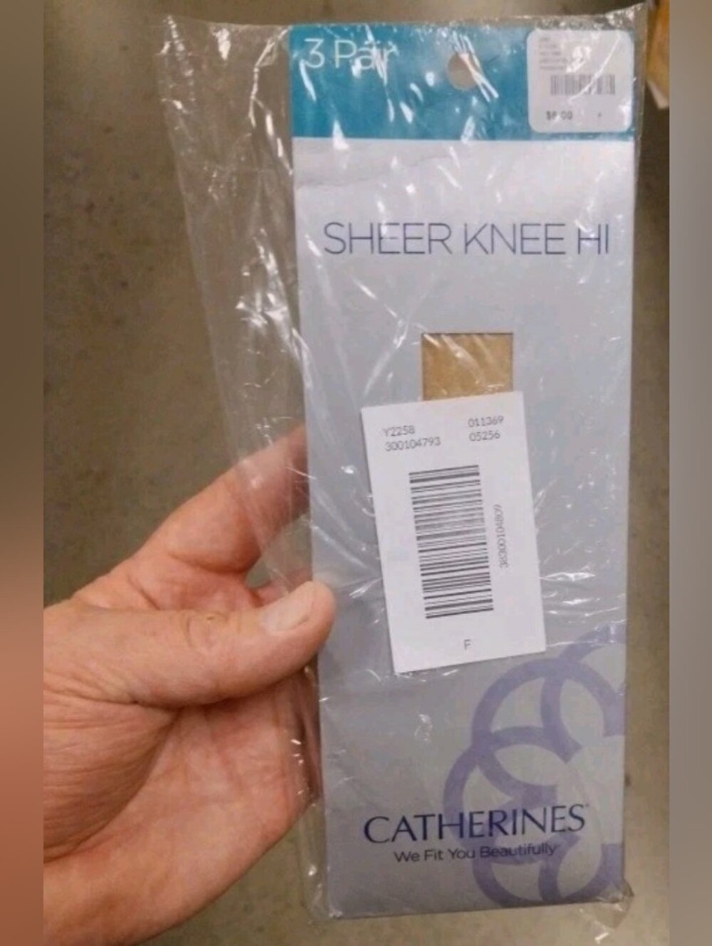Catherines - 3PK. - Sheer Knee Hi High Nylon Stockings - Beige - Plus Size F NEW